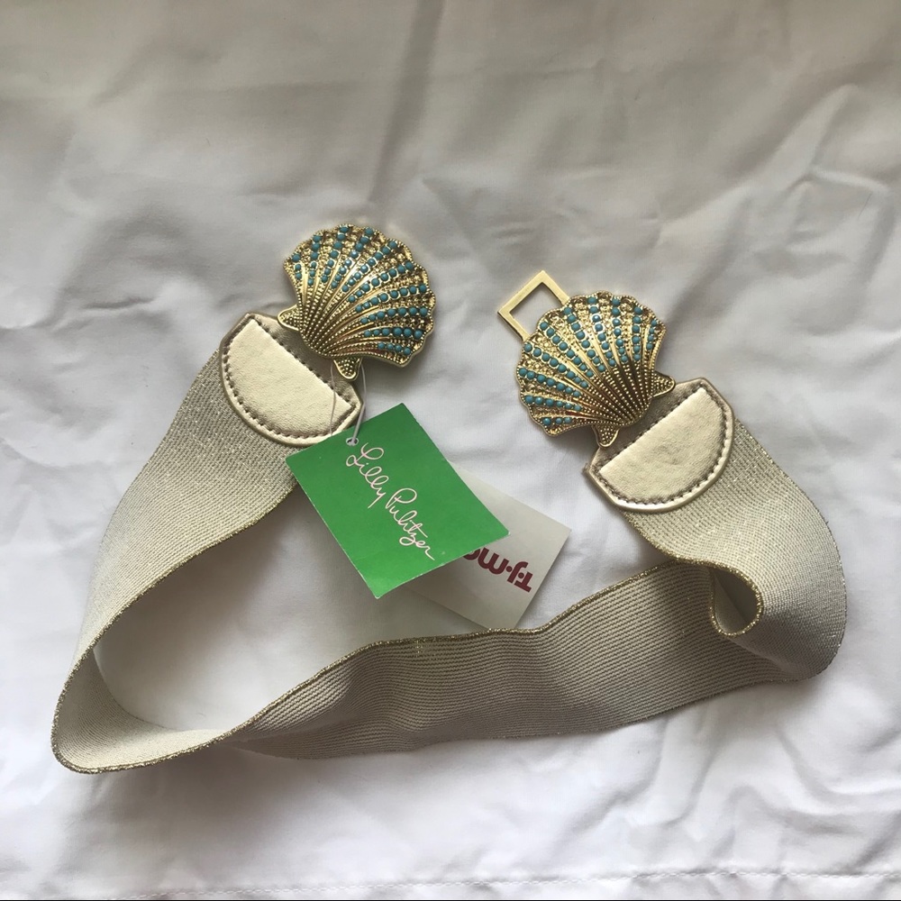 NWT Lilly Pulitzer Seashell Belt with Blue Accents